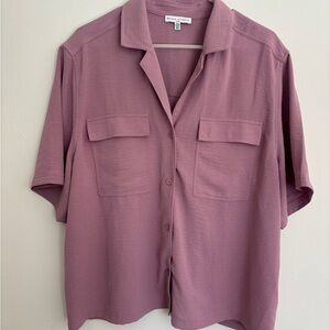 Maison d’ Amelie Paris Women’s Size Xl Shirt Top Blouse Mauve Collared Button Up